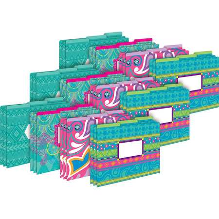 Barker Creek Bohemian Designer Letter-Size File Folders, Multi-Design Set, 36/Package 3935